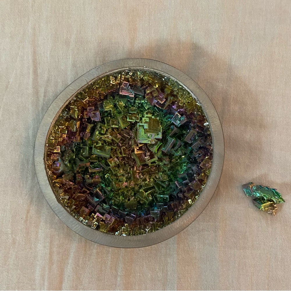 Rainbow Bismuth Crystal Bowl